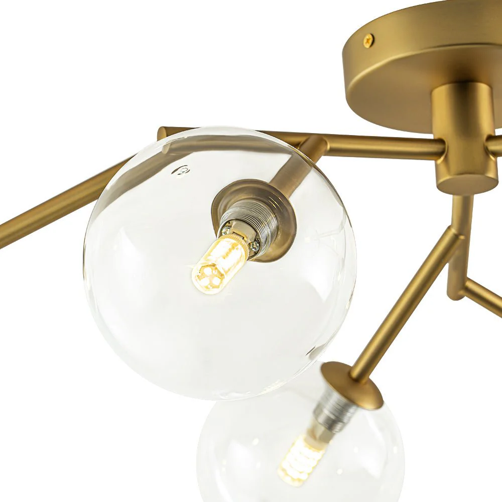 Funky Branch Style 6-Light Clear Glass Bubble Semi Flush Mount - Image 16