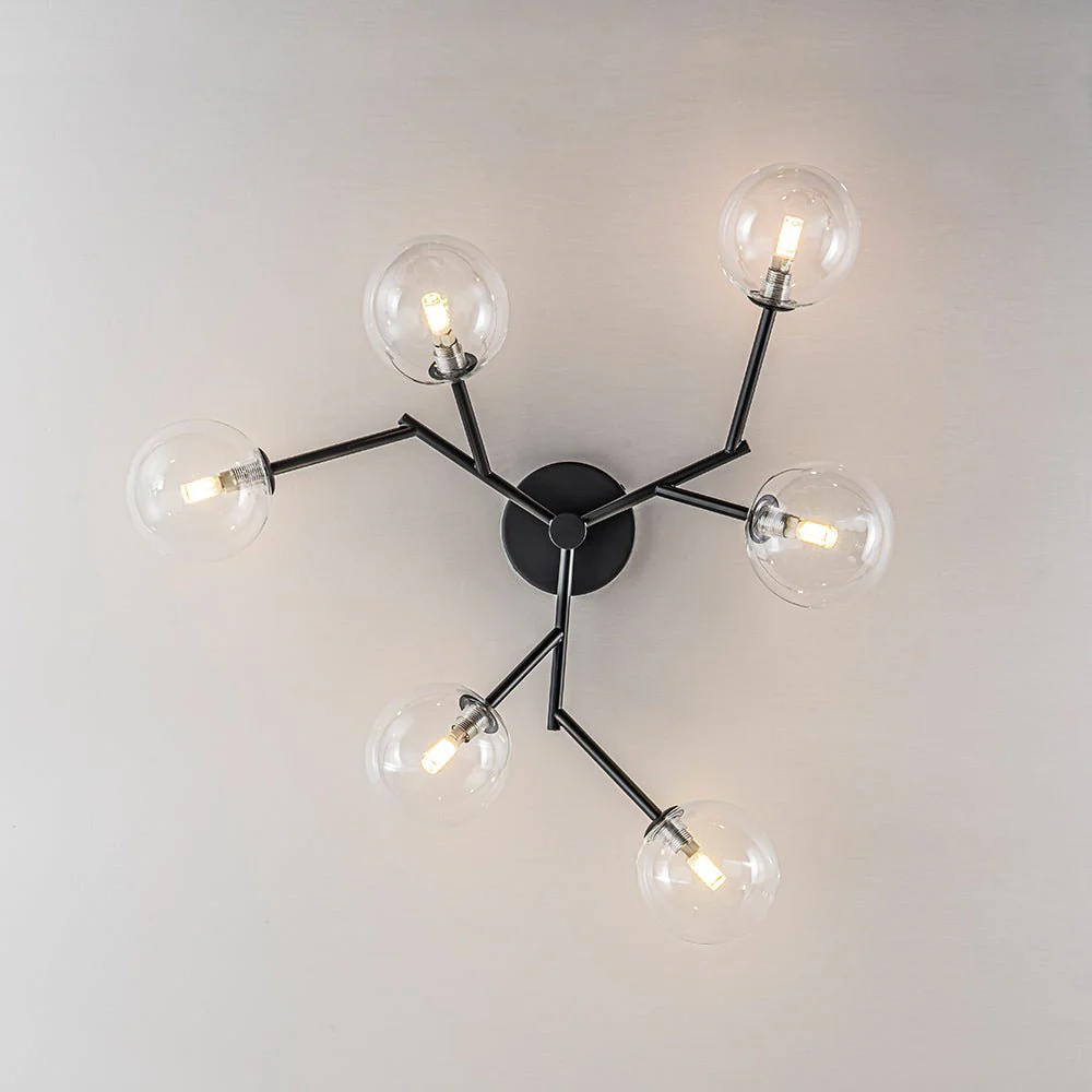 Funky Branch Style 6-Light Clear Glass Bubble Semi Flush Mount - Image 18
