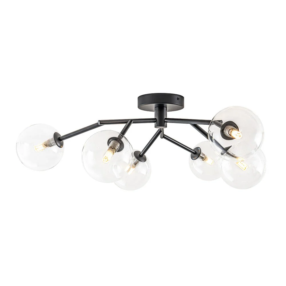 Funky Branch Style 6-Light Clear Glass Bubble Semi Flush Mount - Image 19