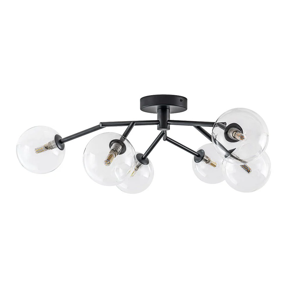 Funky Branch Style 6-Light Clear Glass Bubble Semi Flush Mount - Image 20