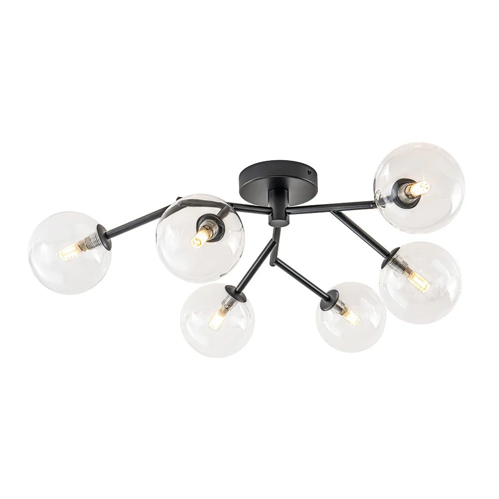 Funky Branch Style 6-Light Clear Glass Bubble Semi Flush Mount - Image 21