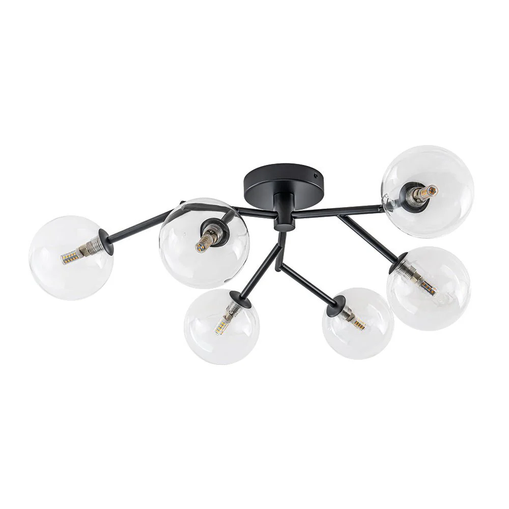 Funky Branch Style 6-Light Clear Glass Bubble Semi Flush Mount - Image 22