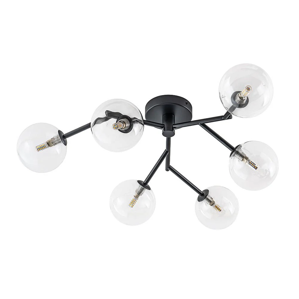 Funky Branch Style 6-Light Clear Glass Bubble Semi Flush Mount - Image 24