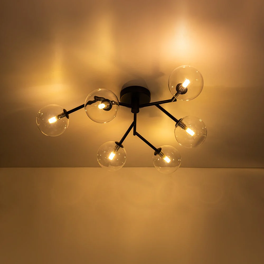 Funky Branch Style 6-Light Clear Glass Bubble Semi Flush Mount - Image 26