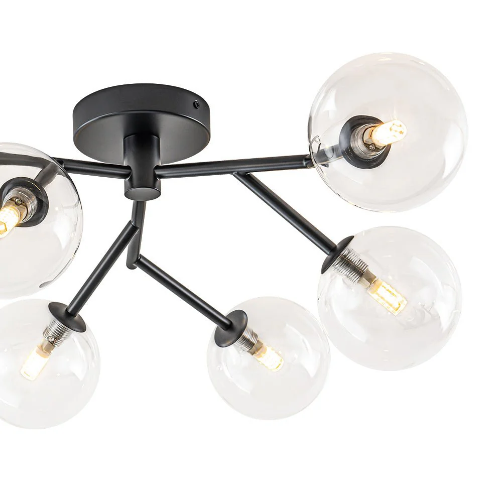 Funky Branch Style 6-Light Clear Glass Bubble Semi Flush Mount - Image 28