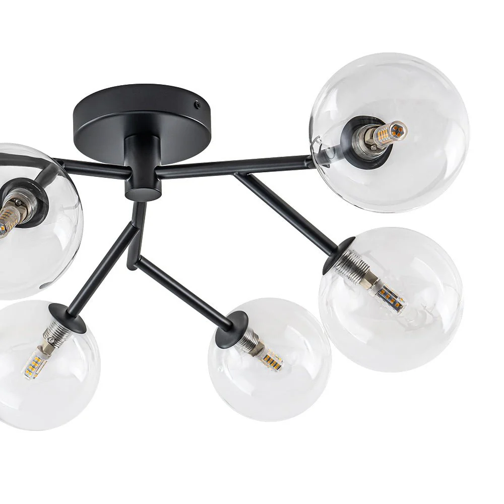 Funky Branch Style 6-Light Clear Glass Bubble Semi Flush Mount - Image 29