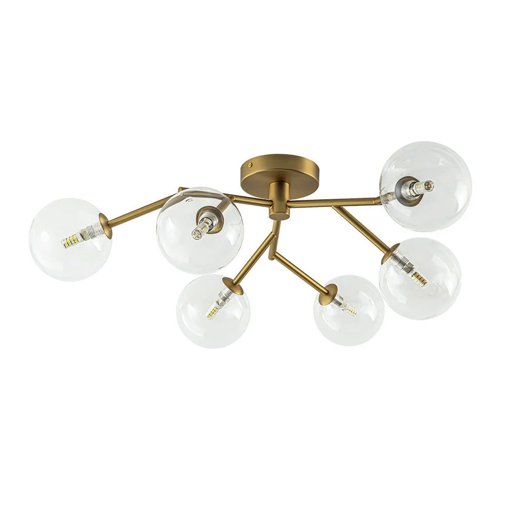 Funky Branch Style 6-Light Clear Glass Bubble Semi Flush Mount - Image 5