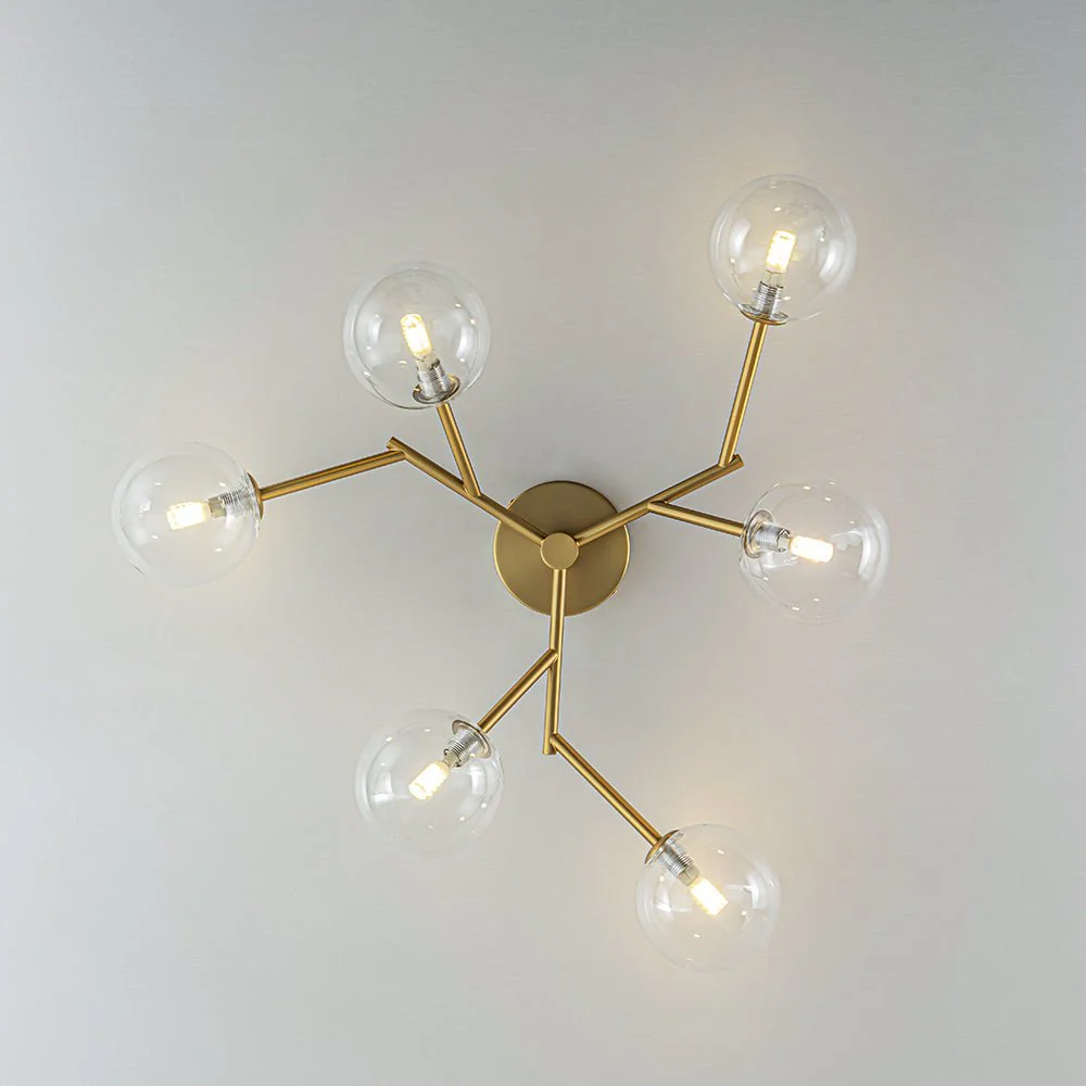 Funky Branch Style 6-Light Clear Glass Bubble Semi Flush Mount - Image 6