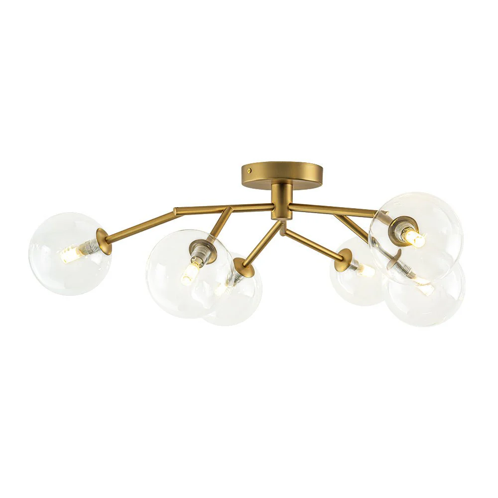 Funky Branch Style 6-Light Clear Glass Bubble Semi Flush Mount - Image 7