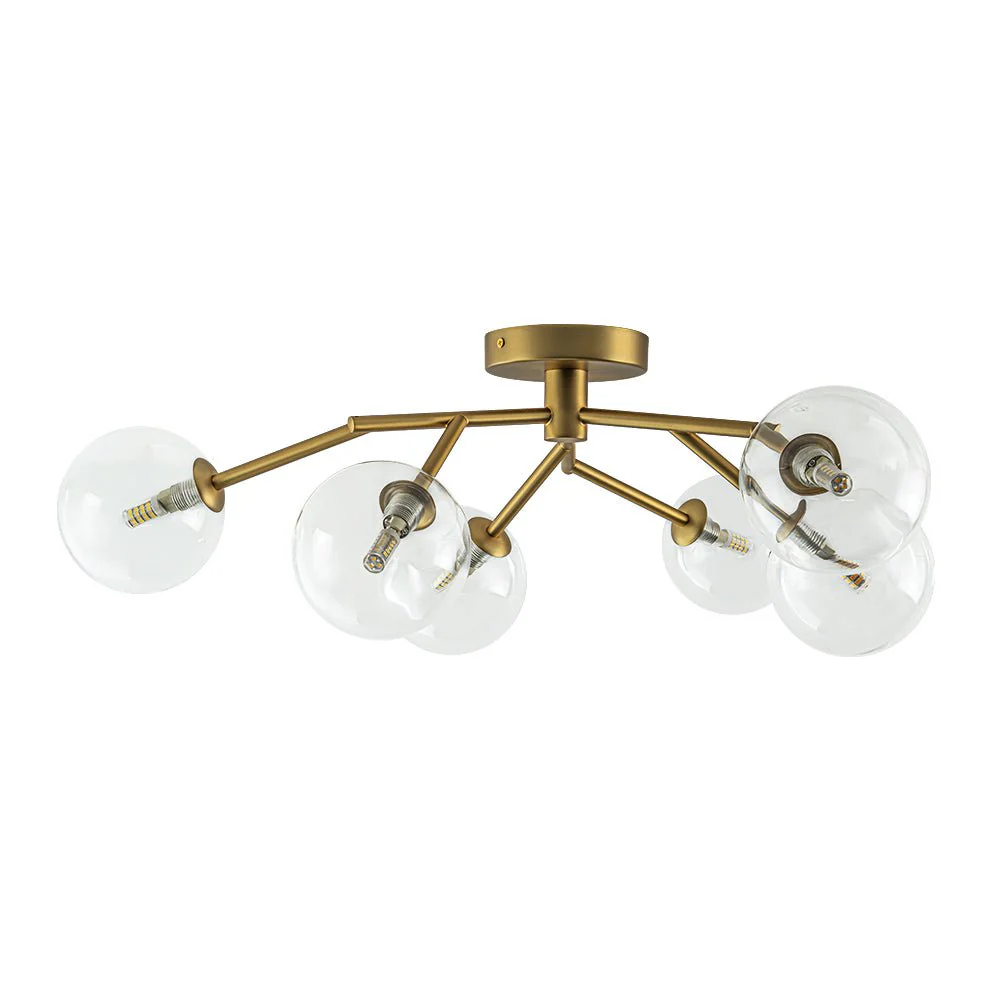 Funky Branch Style 6-Light Clear Glass Bubble Semi Flush Mount - Image 8