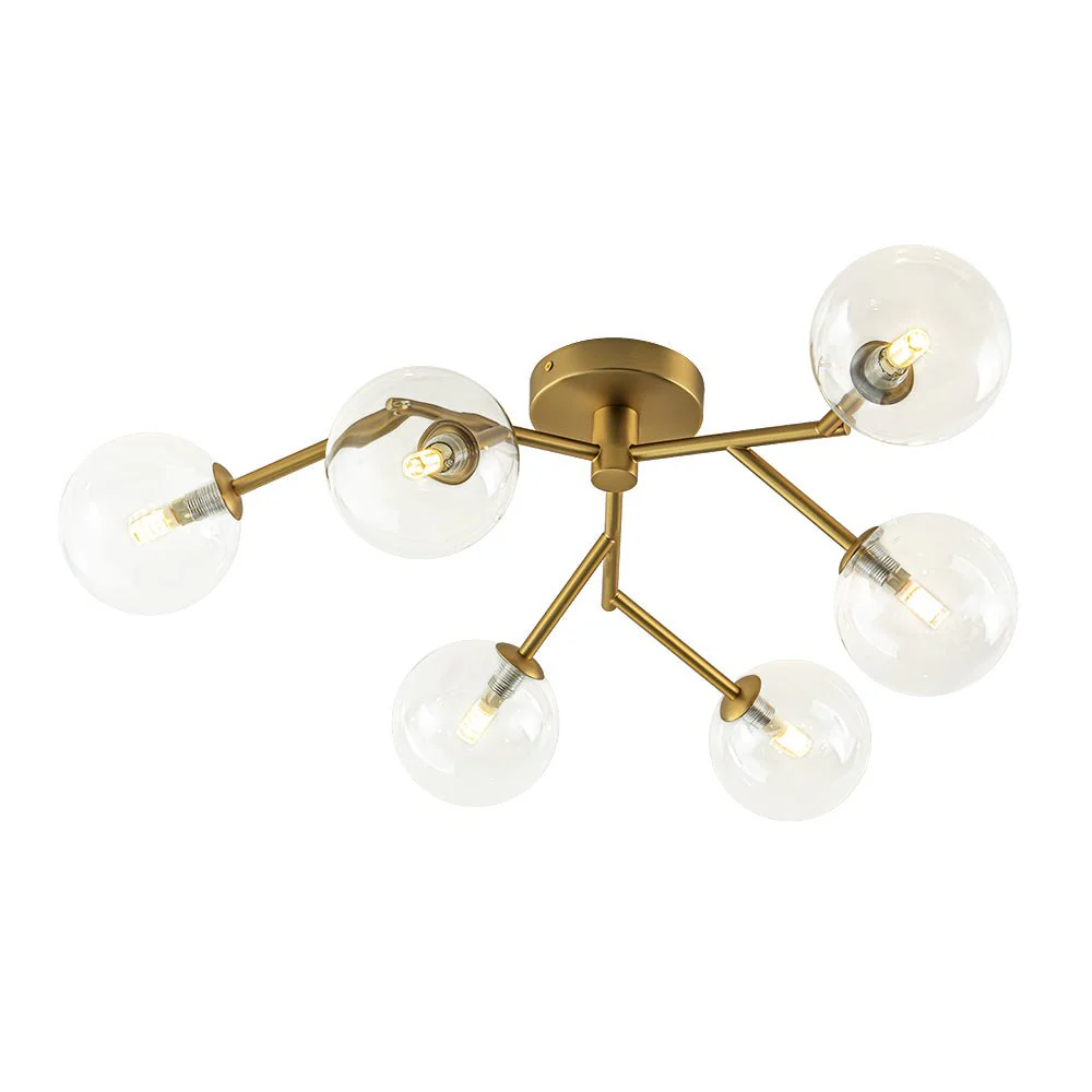 Funky Branch Style 6-Light Clear Glass Bubble Semi Flush Mount - Image 9