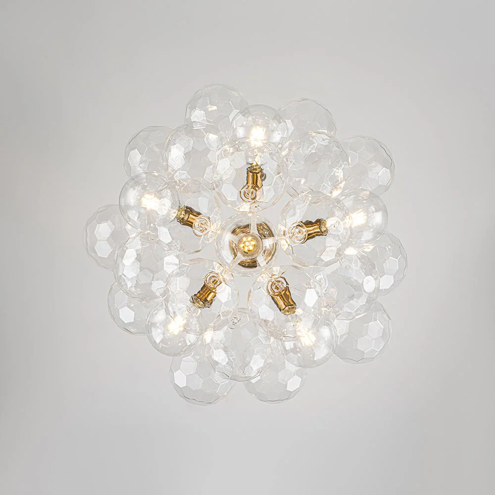 Funky Cluster Clear Faceted Glass Orb Bubble Chandelier - Image 12