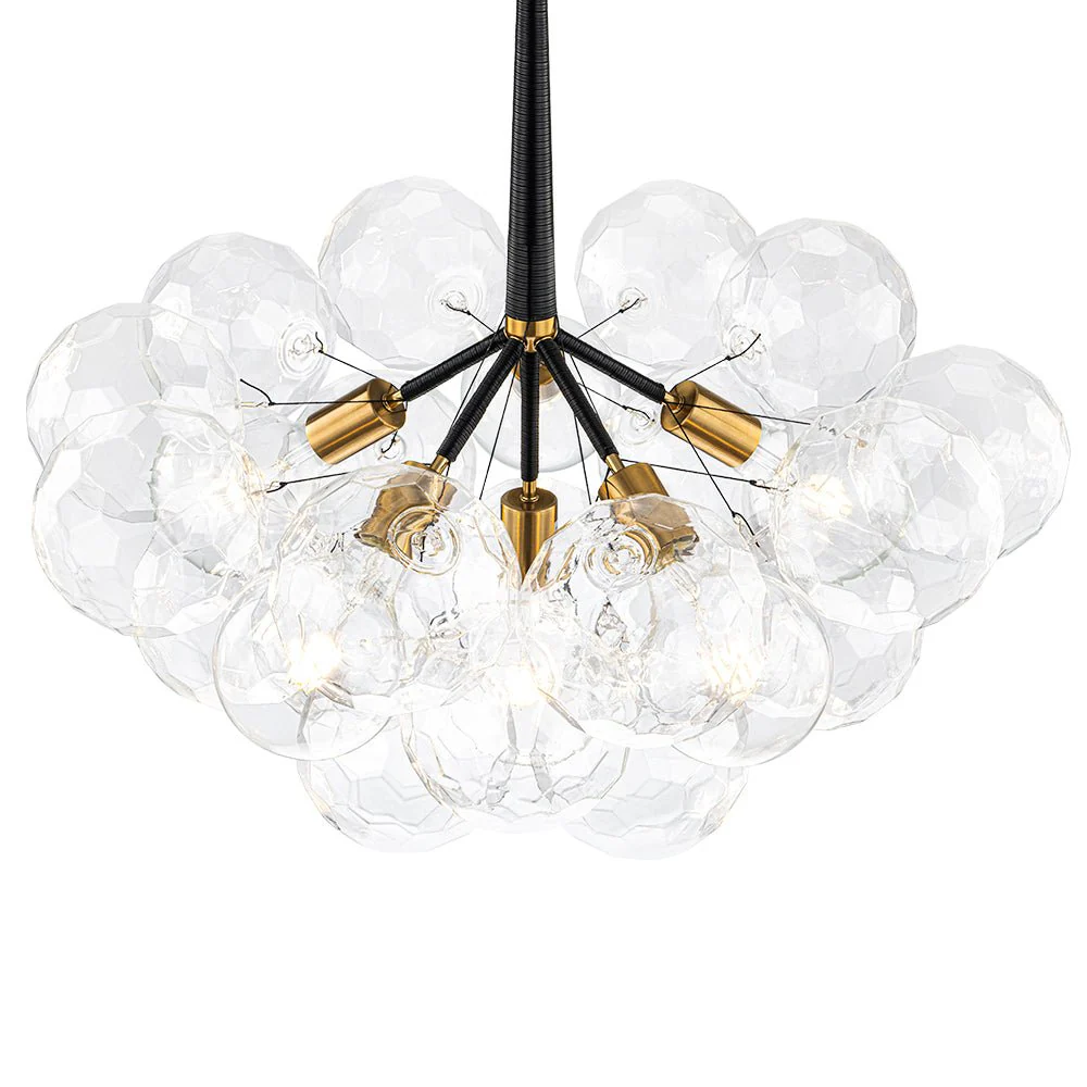 Funky Cluster Clear Faceted Glass Orb Bubble Chandelier - Image 13