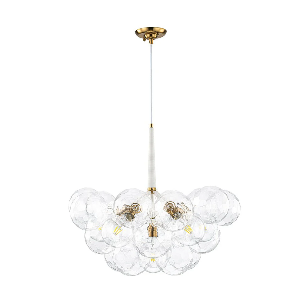 Funky Cluster Clear Faceted Glass Orb Bubble Chandelier - Image 16