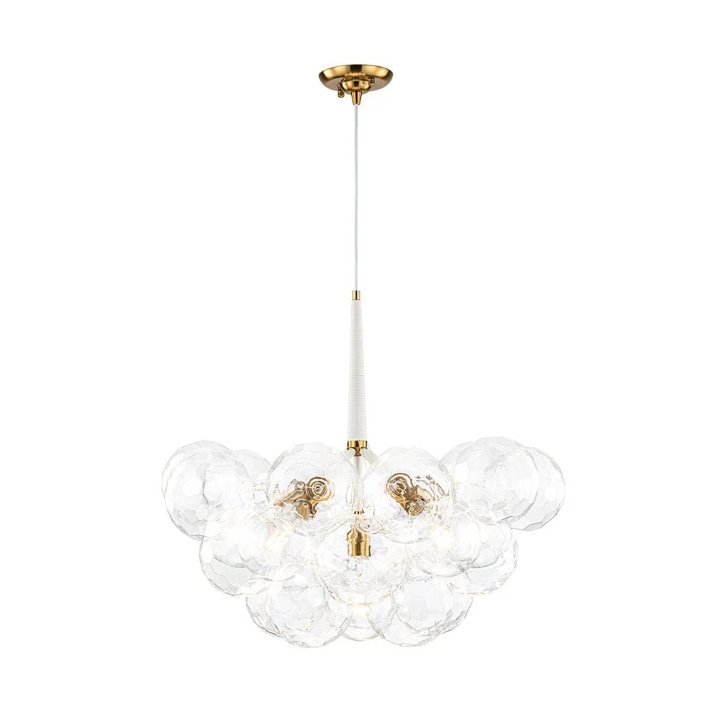 Funky Cluster Clear Faceted Glass Orb Bubble Chandelier - Image 17