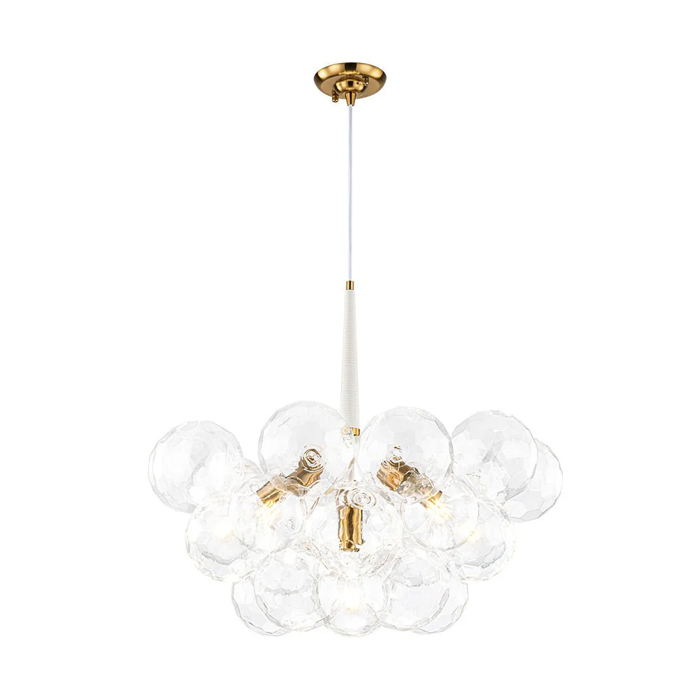 Funky Cluster Clear Faceted Glass Orb Bubble Chandelier - Image 18