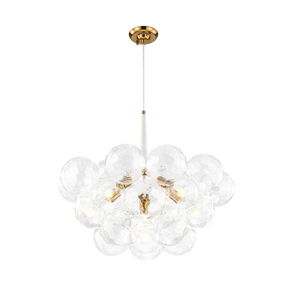Funky Cluster Clear Faceted Glass Orb Bubble Chandelier - Image 19
