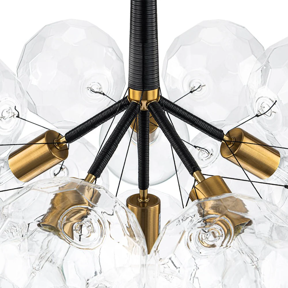 Funky Cluster Clear Faceted Glass Orb Bubble Chandelier - Image 21