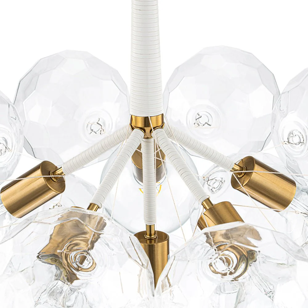 Funky Cluster Clear Faceted Glass Orb Bubble Chandelier - Image 24