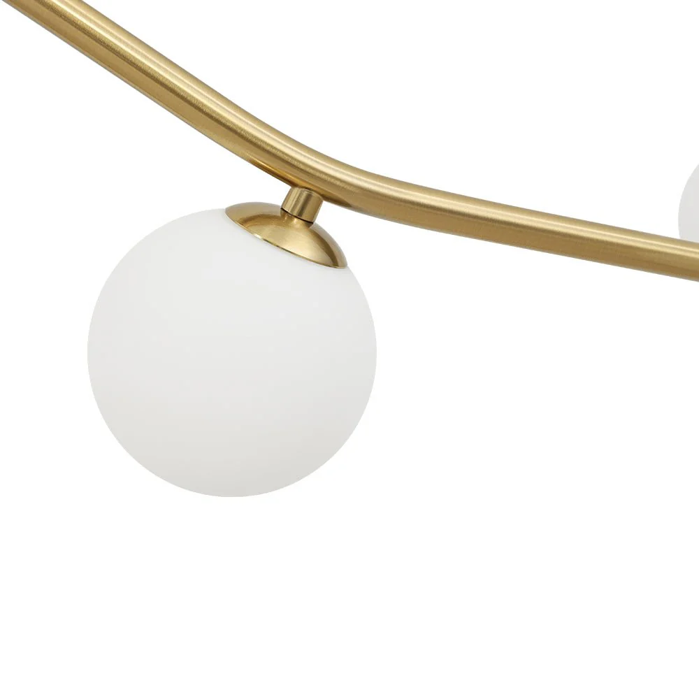 Funky Curved White Glass Bubble Linear Island Chandelier - Image 10