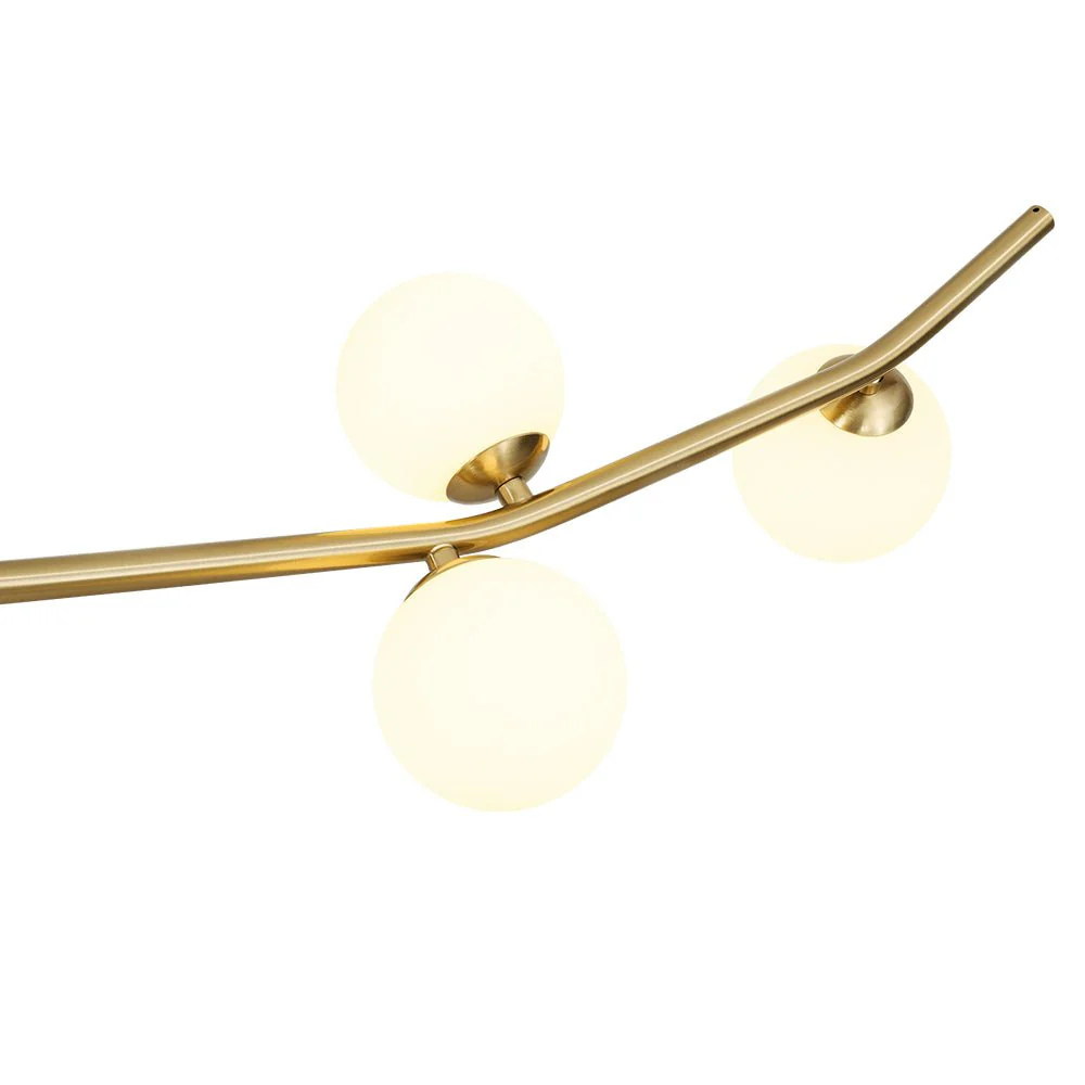 Funky Curved White Glass Bubble Linear Island Chandelier - Image 12