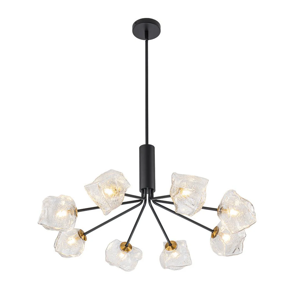 Funky Eclectic Frozen Icy Style Black Sputnik Chandelier - Image 10