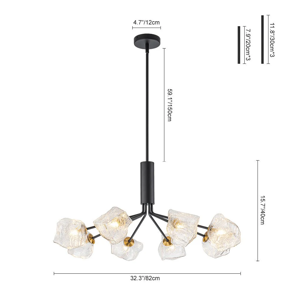 Funky Eclectic Frozen Icy Style Black Sputnik Chandelier - Image 11