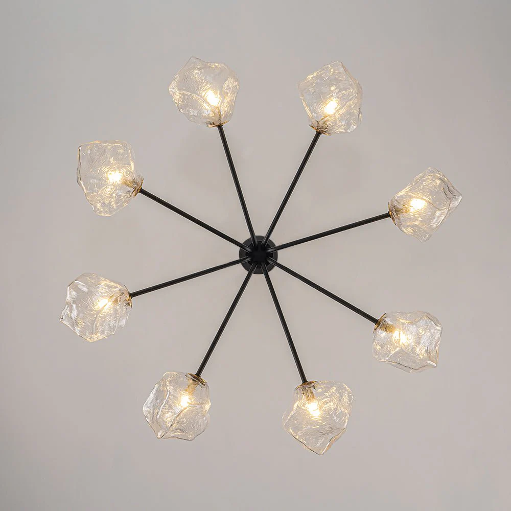 Funky Eclectic Frozen Icy Style Black Sputnik Chandelier - Image 12