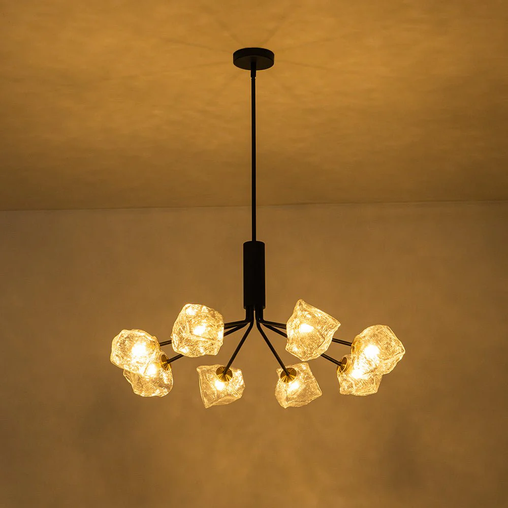 Funky Eclectic Frozen Icy Style Black Sputnik Chandelier - Image 13