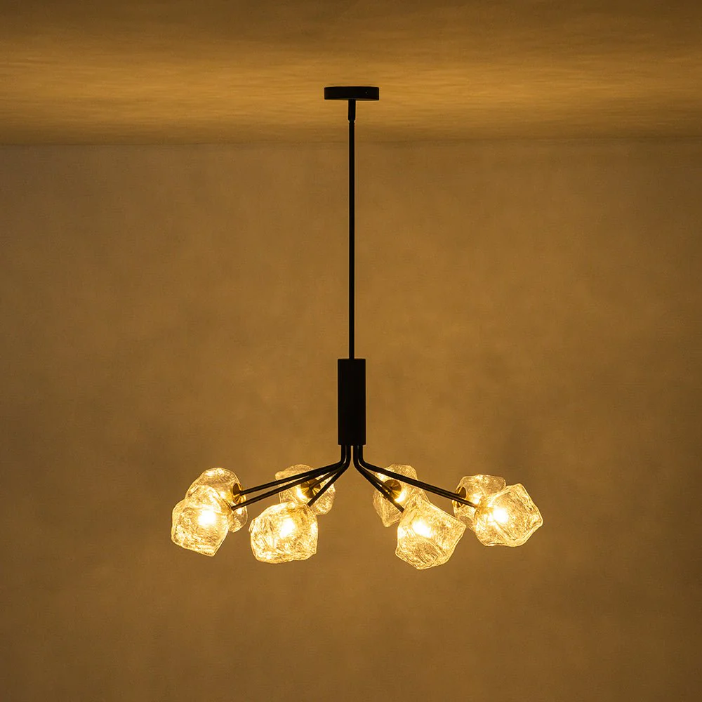 Funky Eclectic Frozen Icy Style Black Sputnik Chandelier - Image 14