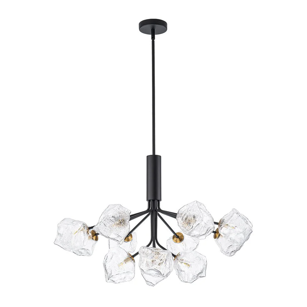 Funky Eclectic Frozen Icy Style Black Sputnik Chandelier - Image 15