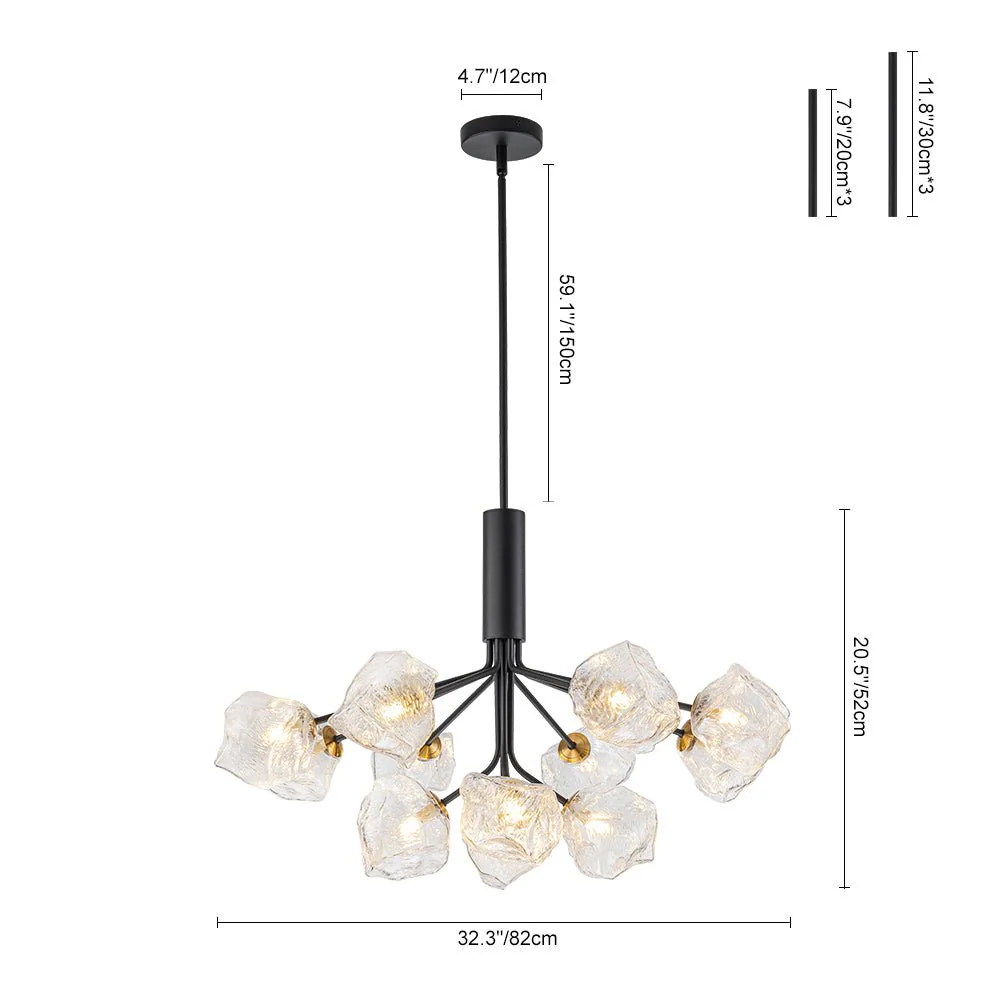 Funky Eclectic Frozen Icy Style Black Sputnik Chandelier - Image 16