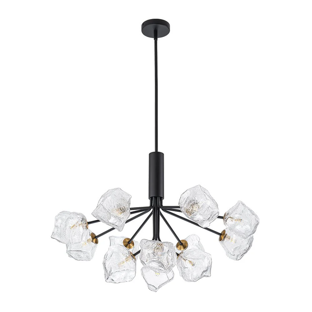 Funky Eclectic Frozen Icy Style Black Sputnik Chandelier - Image 18