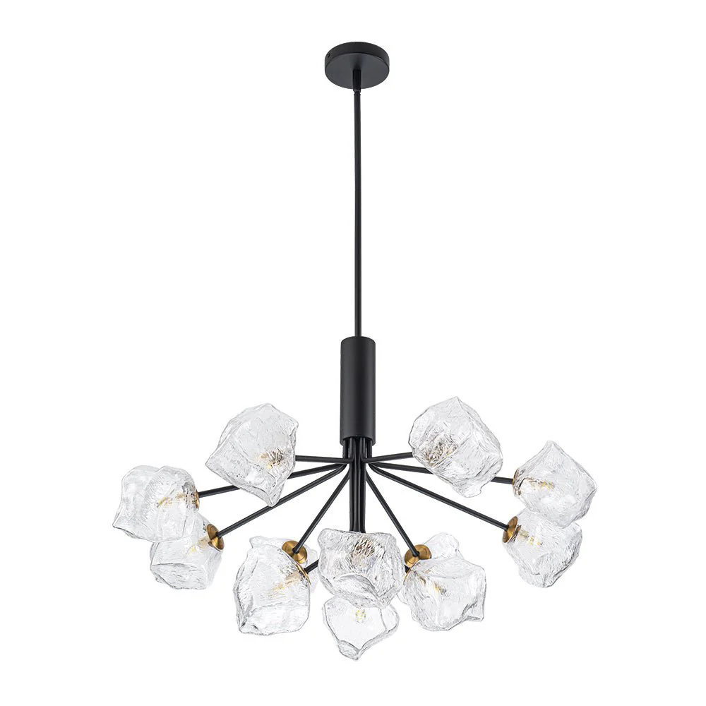 Funky Eclectic Frozen Icy Style Black Sputnik Chandelier - Image 20