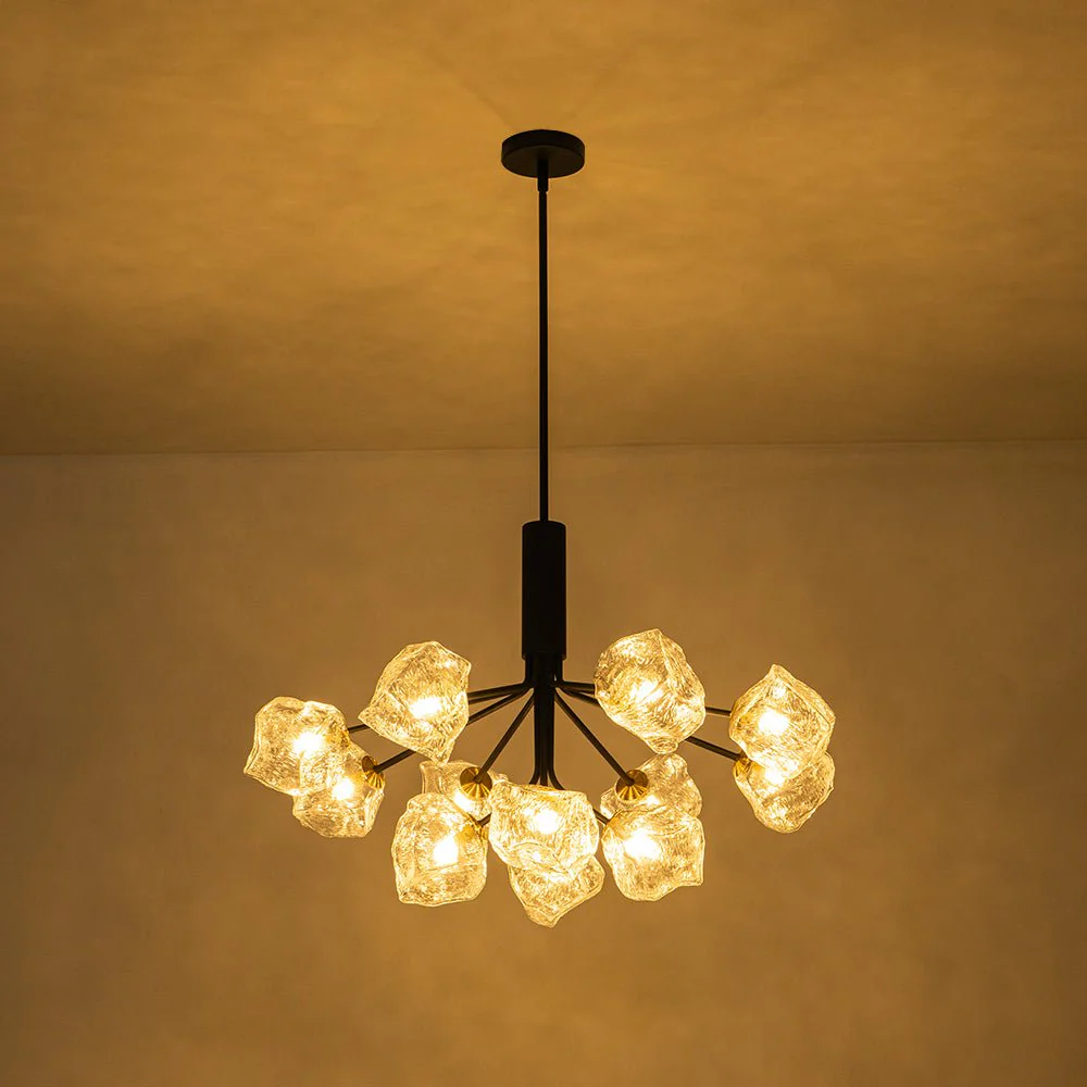 Funky Eclectic Frozen Icy Style Black Sputnik Chandelier - Image 21