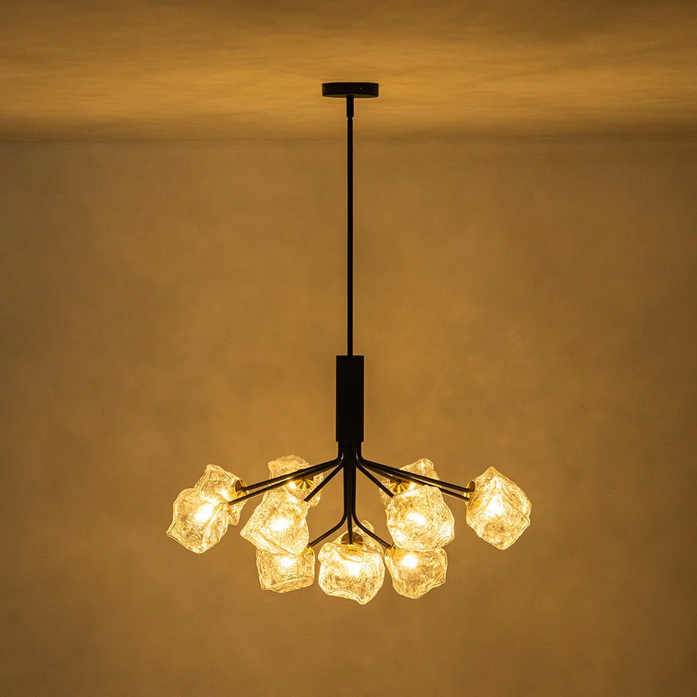Funky Eclectic Frozen Icy Style Black Sputnik Chandelier - Image 22