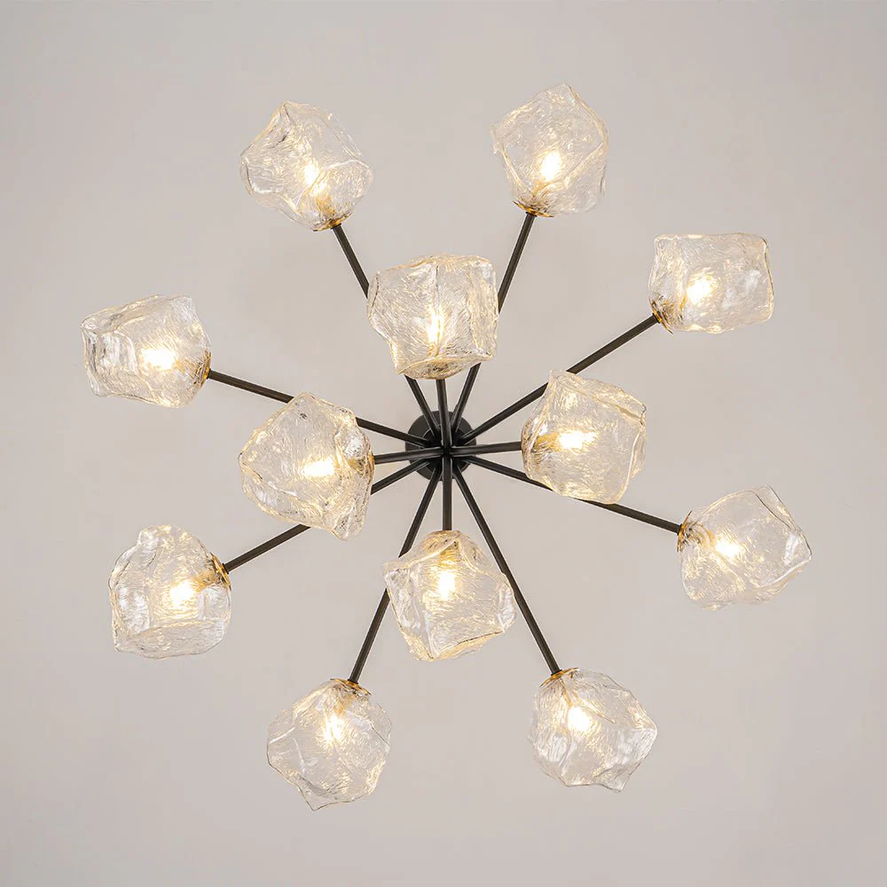 Funky Eclectic Frozen Icy Style Black Sputnik Chandelier - Image 23