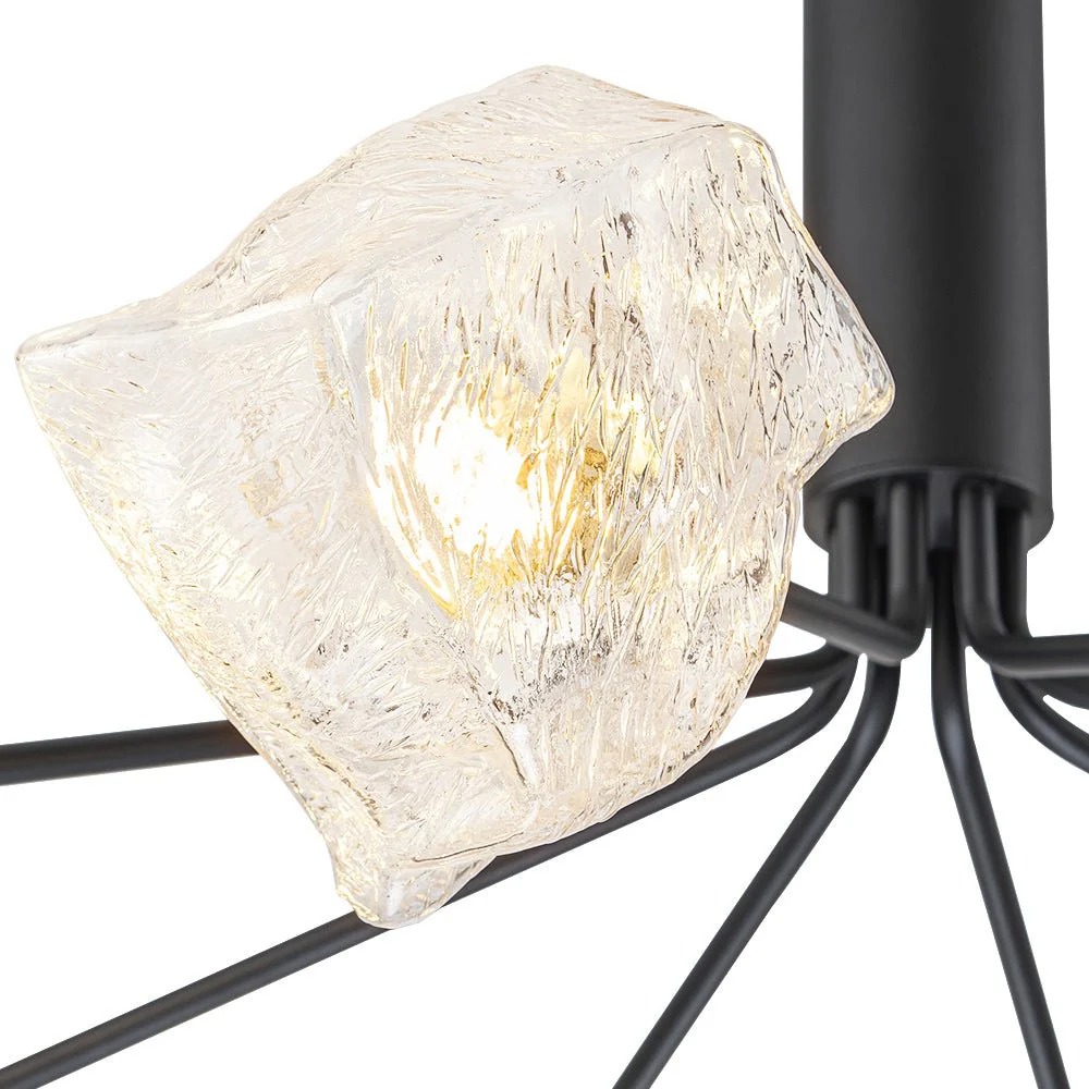 Funky Eclectic Frozen Icy Style Black Sputnik Chandelier - Image 24