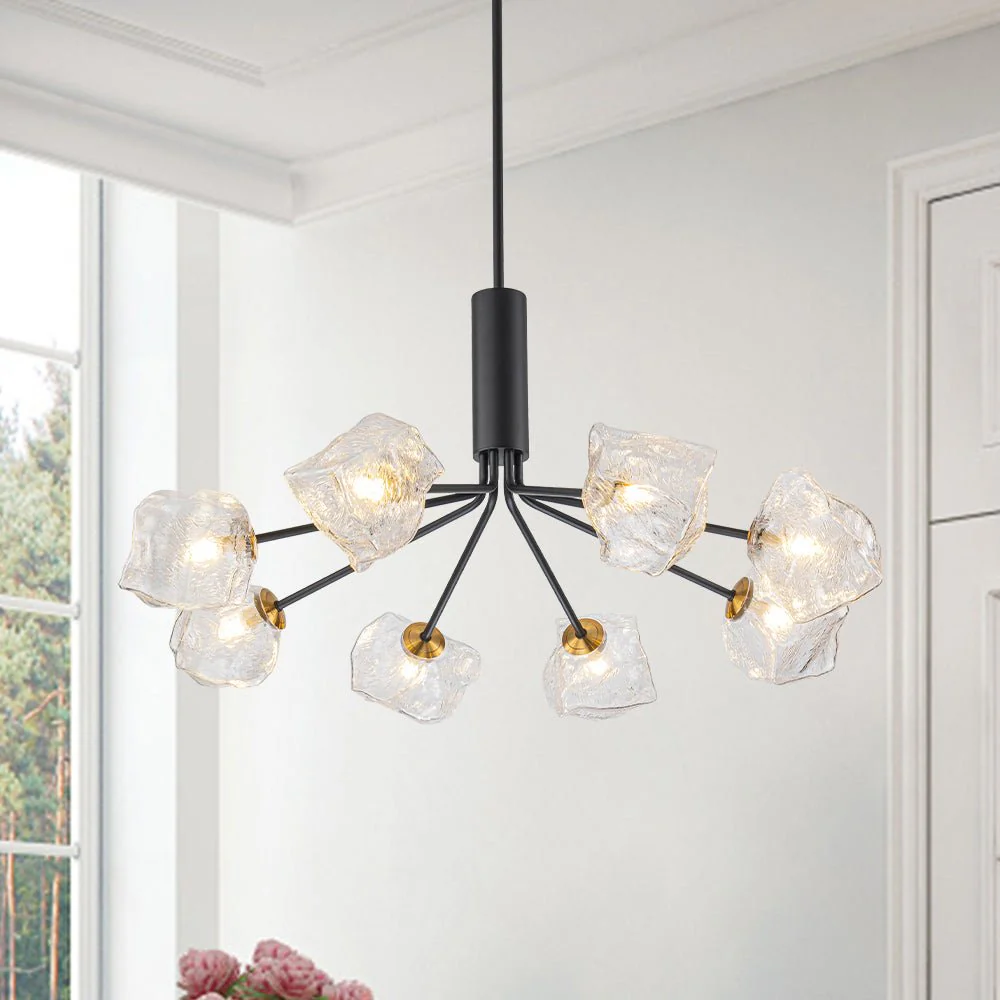 Funky Eclectic Frozen Icy Style Black Sputnik Chandelier - Image 3