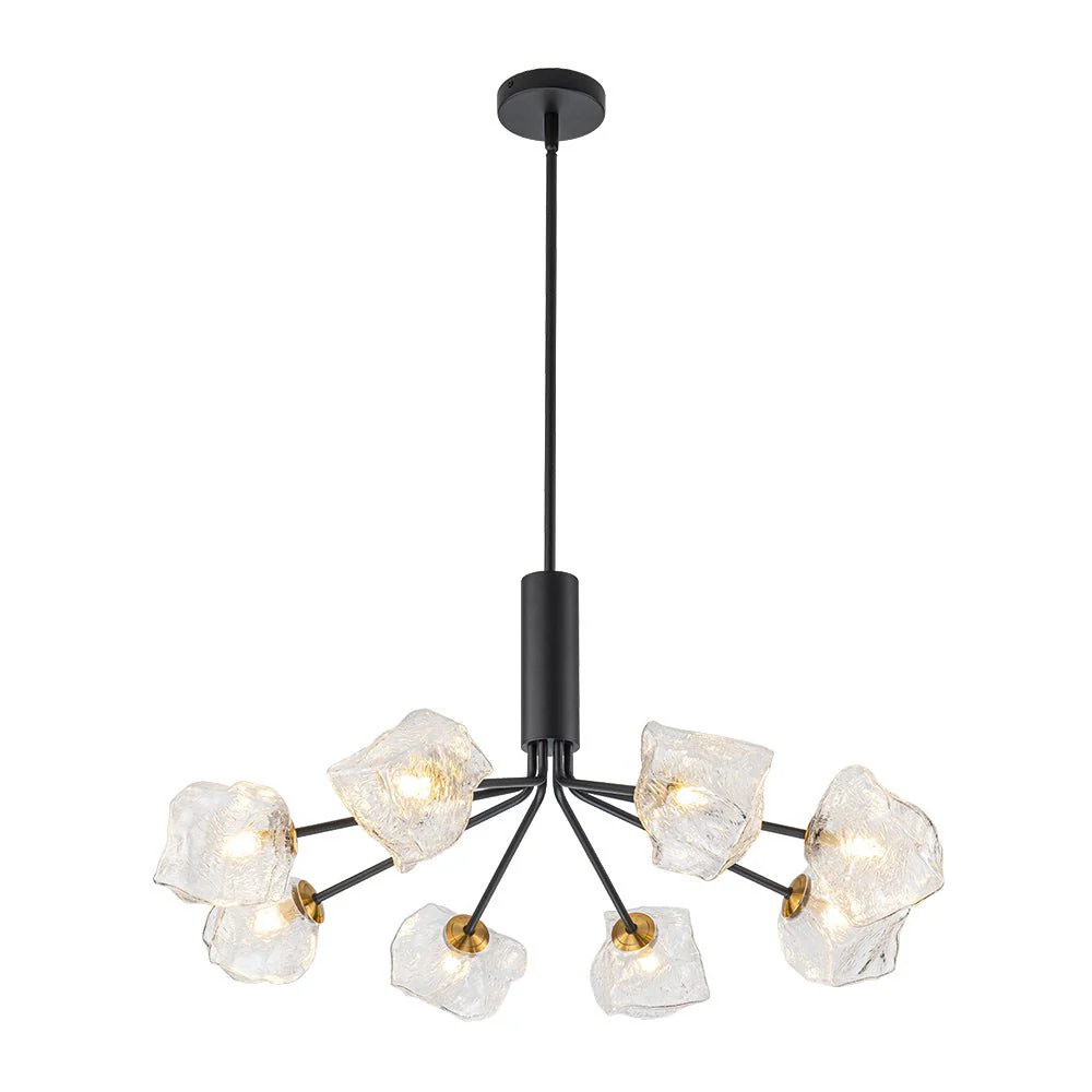 Funky Eclectic Frozen Icy Style Black Sputnik Chandelier - Image 4