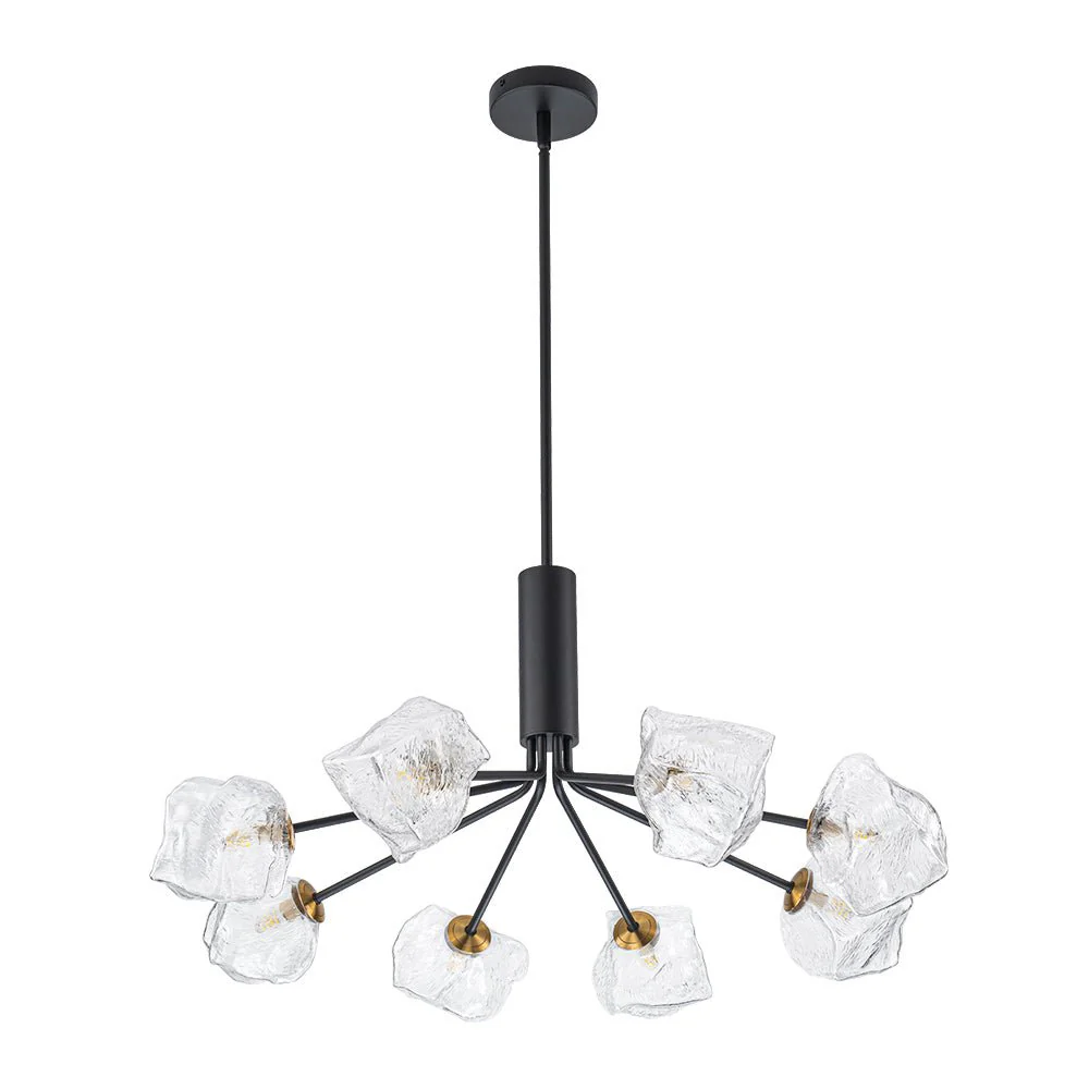 Funky Eclectic Frozen Icy Style Black Sputnik Chandelier - Image 5