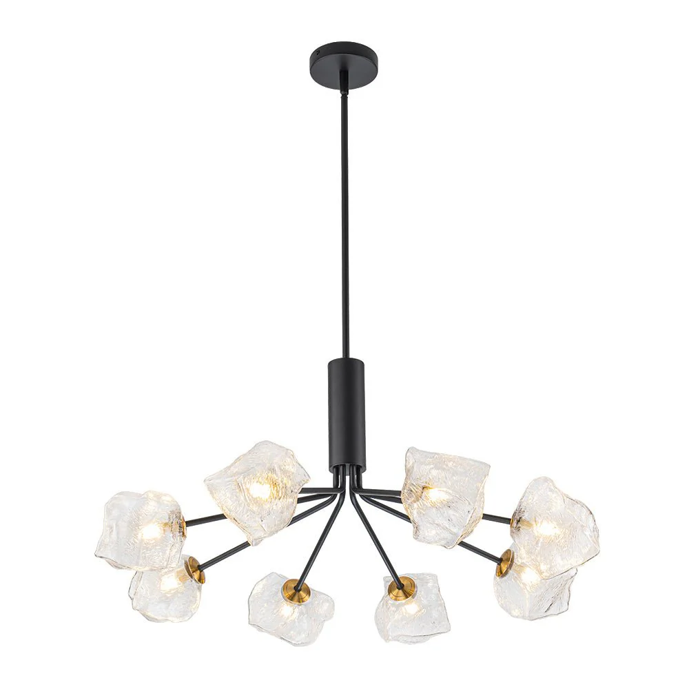 Funky Eclectic Frozen Icy Style Black Sputnik Chandelier - Image 6