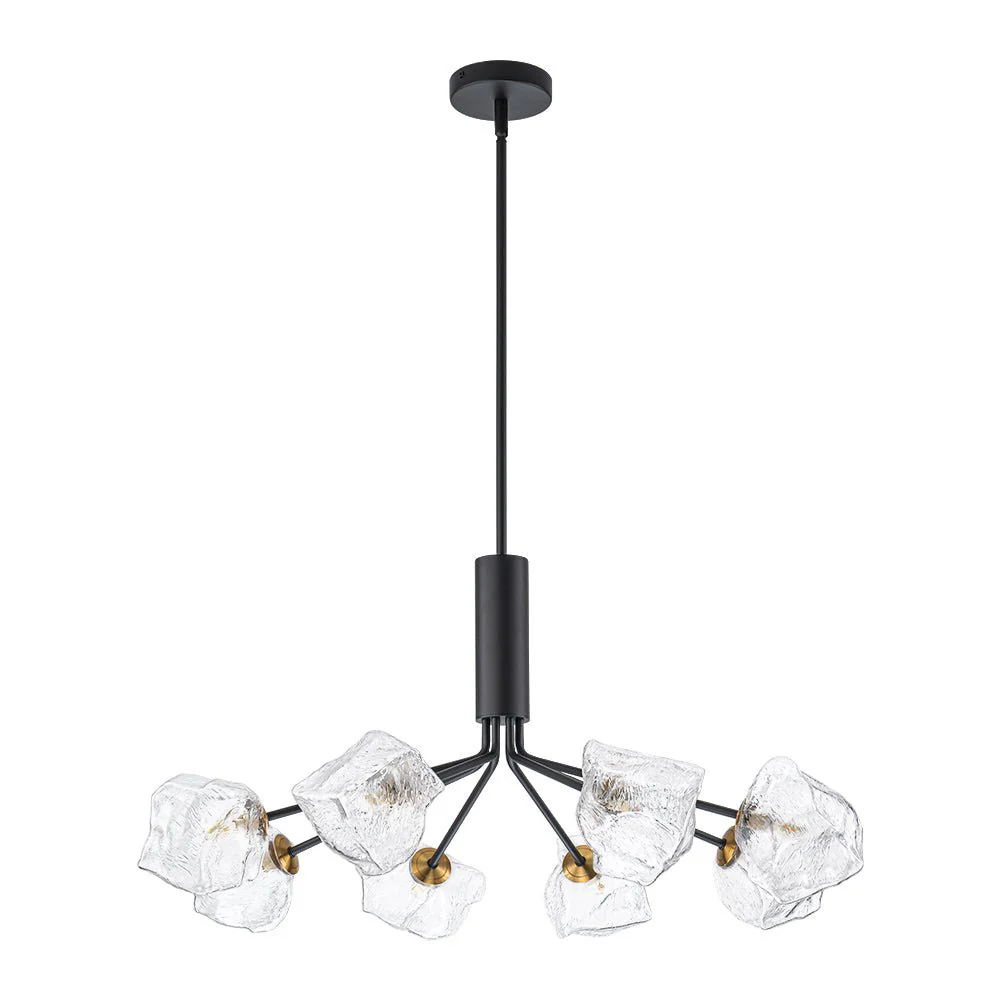 Funky Eclectic Frozen Icy Style Black Sputnik Chandelier - Image 7