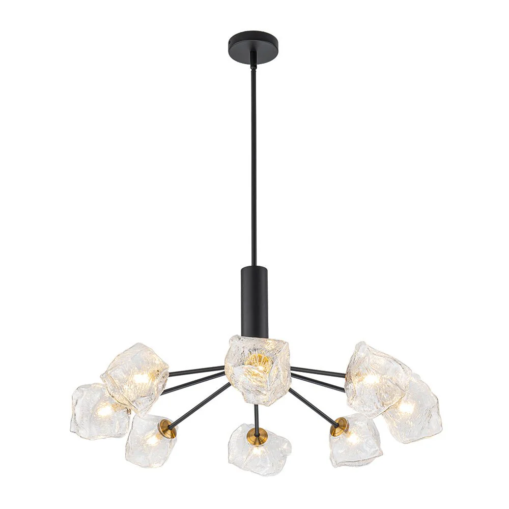 Funky Eclectic Frozen Icy Style Black Sputnik Chandelier - Image 8