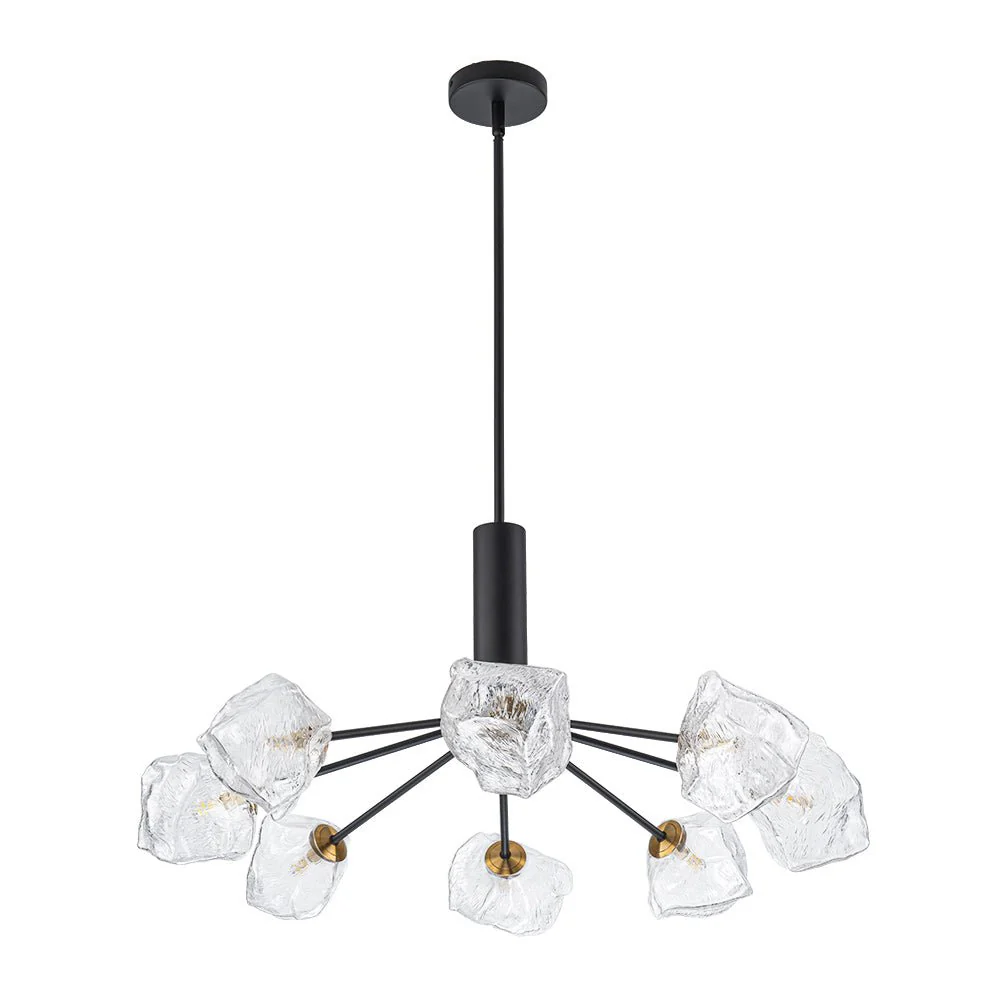 Funky Eclectic Frozen Icy Style Black Sputnik Chandelier - Image 9