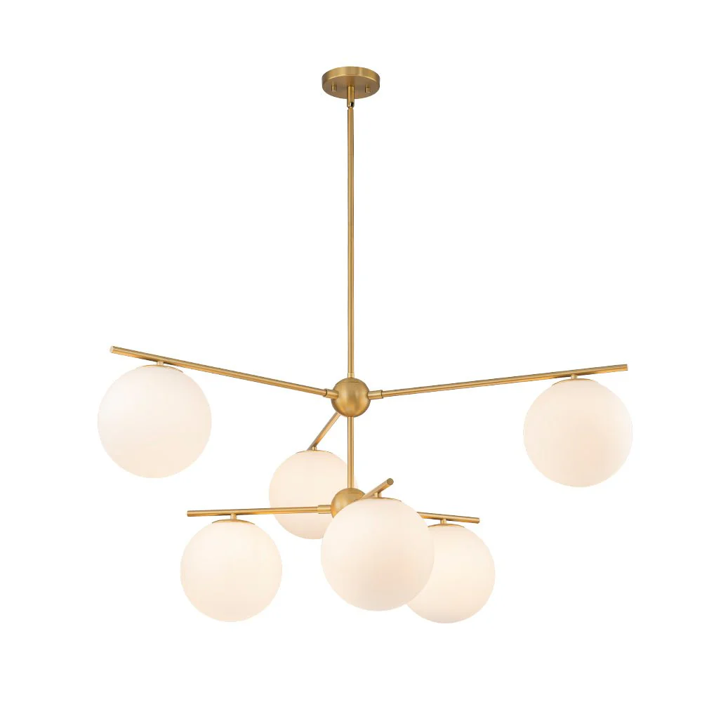 Funky Linear Sputnik Opal Glass Globe Tier Bubble Chandelier - Image 10