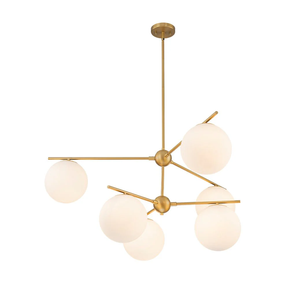 Funky Linear Sputnik Opal Glass Globe Tier Bubble Chandelier - Image 11
