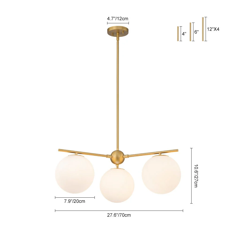 Funky Linear Sputnik Opal Glass Globe Tier Bubble Chandelier - Image 6