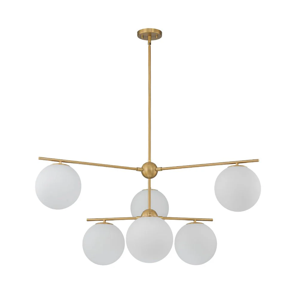 Funky Linear Sputnik Opal Glass Globe Tier Bubble Chandelier - Image 8