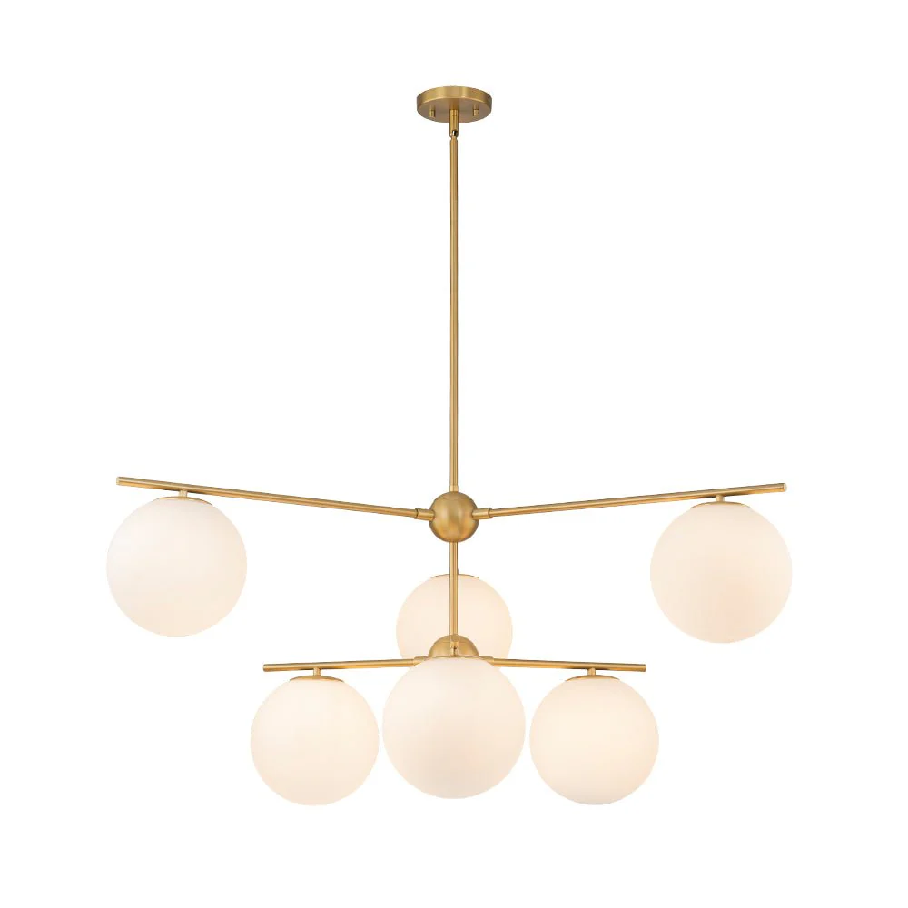 Funky Linear Sputnik Opal Glass Globe Tier Bubble Chandelier - Image 9